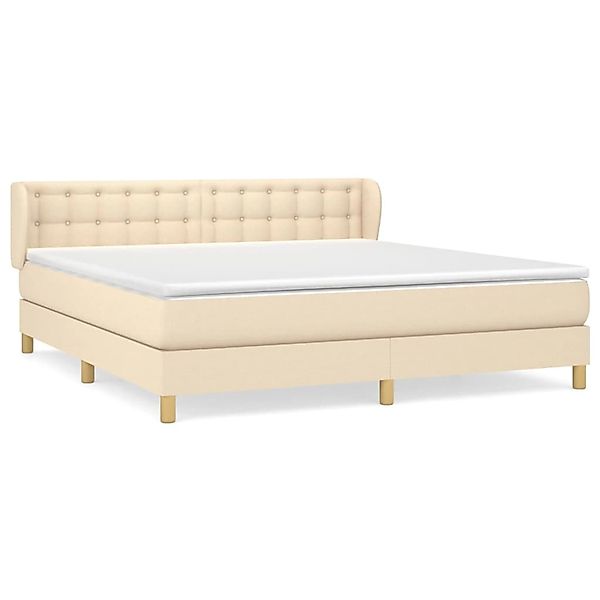 vidaXL Boxspringbett mit Matratze Creme 160x200 cm Stoff1377888 günstig online kaufen