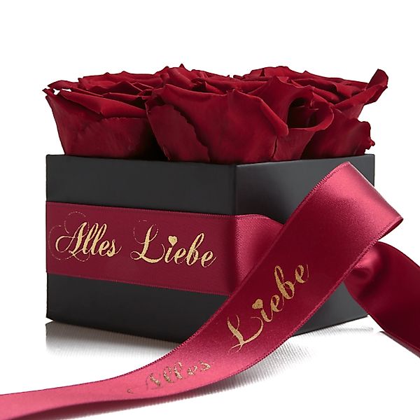 Kunstblumenstrauß Alles Liebe Rosenbox Infinity Rosen günstig online kaufen