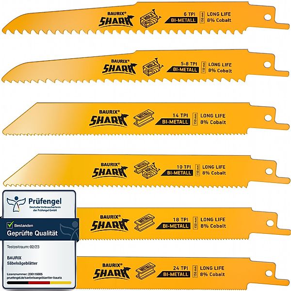 BAURIX Säbelsägeblatt 6 Stück, 150 mm, günstig online kaufen