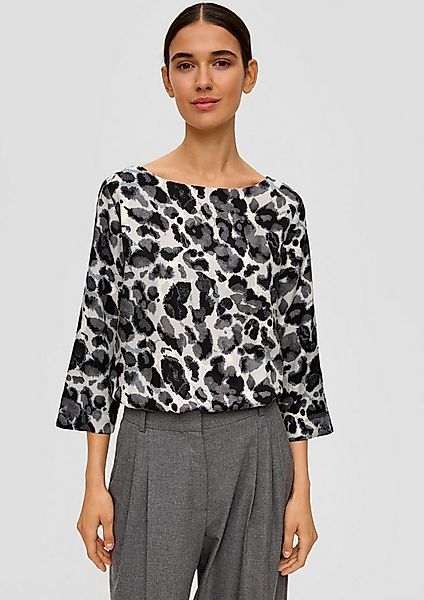 s.Oliver Kurzarmbluse Bluse Gemusterte Bluse aus Jacquard günstig online kaufen