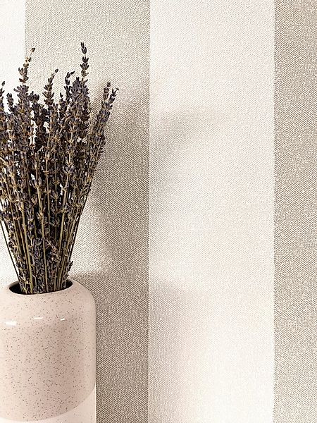 Newroom Vliestapete, Beige Tapete Streifen Streifen - Mustertapete Streifen günstig online kaufen