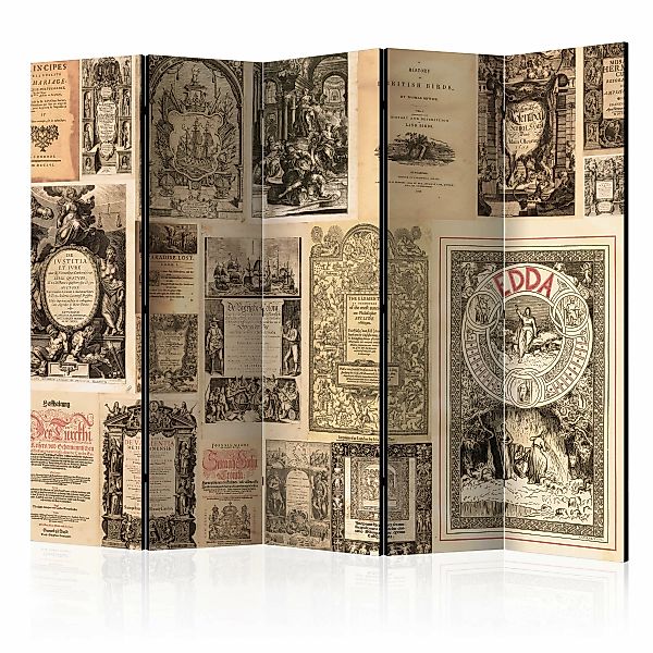 5-teiliges Paravent - Vintage Books Ii [room Dividers] günstig online kaufen