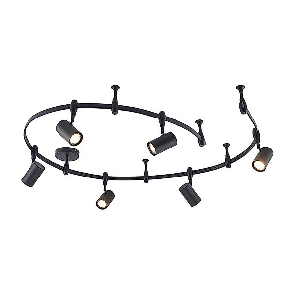 Lindby Stromschienenleuchte Delila 10026921 Modern in Schwarz aus Metall 6- günstig online kaufen