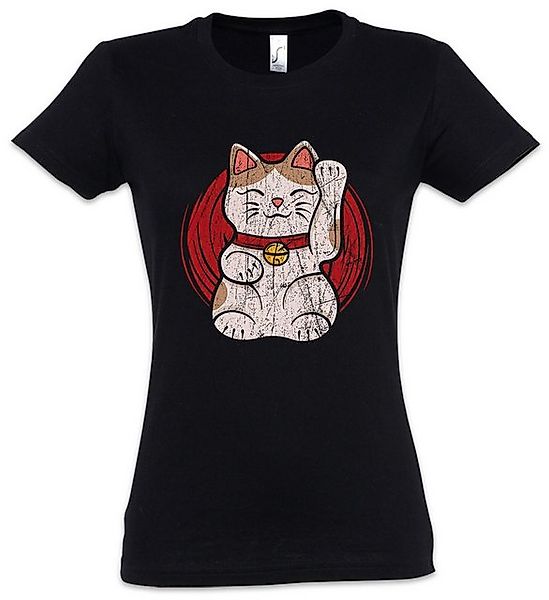 Urban Backwoods Print-Shirt Maneki Neko V Damen T-Shirt Winkekatze Maneki-n günstig online kaufen