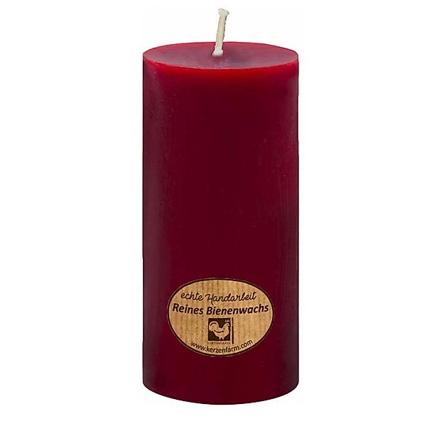 Kerzenfarm Hahn Formkerze Bienenwachs - Stumpenkerze rot 45x95mm günstig online kaufen