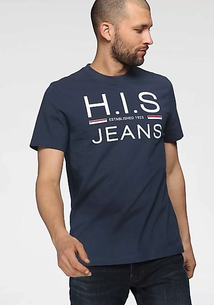 H.I.S Rundhalsshirt, schmal geschnitten, bedrucktes Design, Rundhals, aus B günstig online kaufen