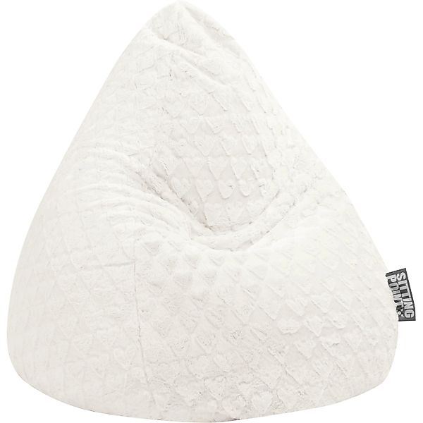 Sitting Point Sitzsack BeanBag Fluffy 120 l Weiß Herz-Muster günstig online kaufen