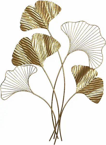 HOFMANN LIVING AND MORE Wanddekoobjekt »Wanddekoration« Ginkgo-Blätter gold günstig online kaufen