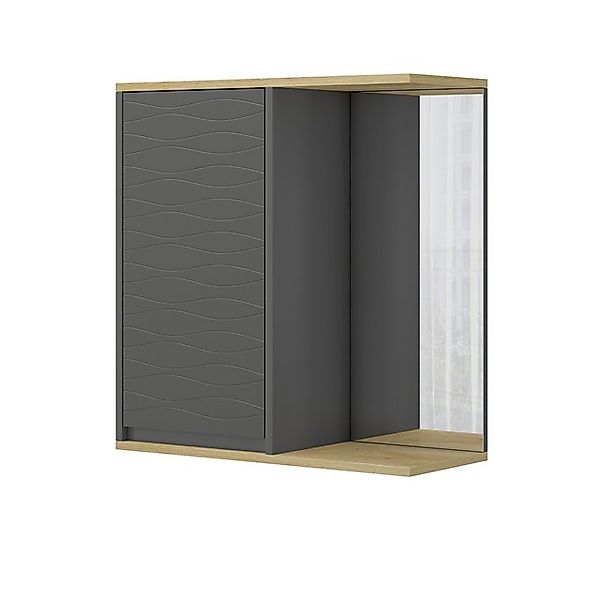 Vicco Badezimmerspiegelschrank Livia, Anthrazit/Holz, 60 x 63 cm günstig online kaufen