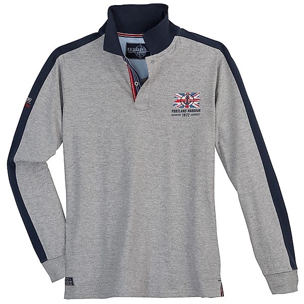 redfield Langarm-Poloshirt Redfield Langarm-Polo XXL grau günstig online kaufen