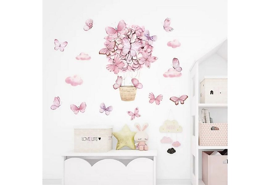 Montegoni Wandsticker Rosa Schmetterlings korb Wandaufkleber Wandsticker (W günstig online kaufen