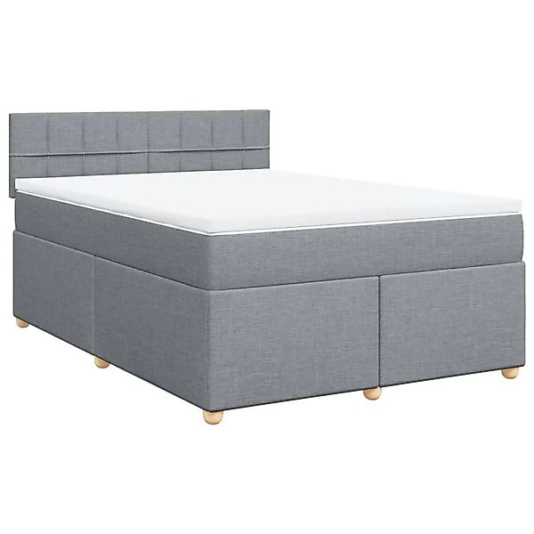 vidaXL Boxspringbett mit Matratze Hellgrau 160x200 cm Stoff 3286731 günstig online kaufen