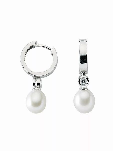 Adelia´s Paar Ohrhänger "925 Silber Ohrringe Creolen mit Zirkonia Ø 14,5 mm günstig online kaufen