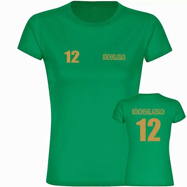 multifanshop T-Shirt Damen Mönchengladbach - Trikot Nummer 12 gold - Frauen günstig online kaufen