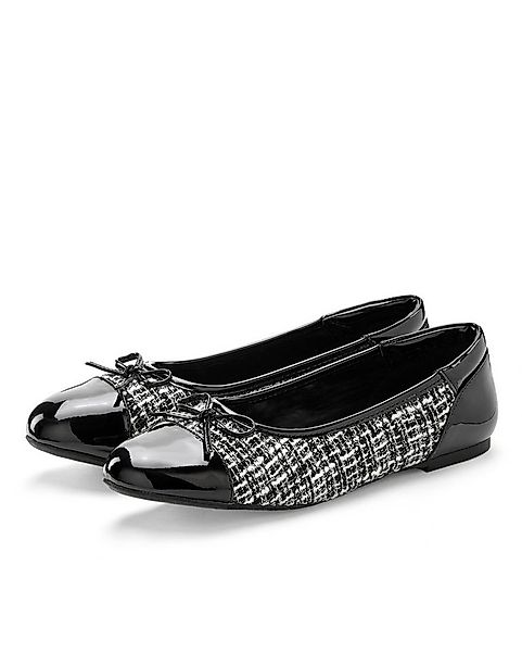 LASCANA Ballerina in Hahnentritt-Optik, Freizeitschuh, Slipper, Halbschuh V günstig online kaufen