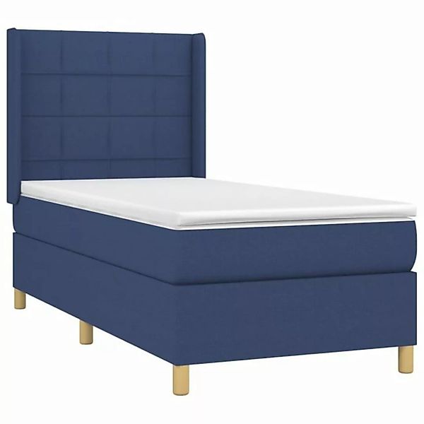 vidaXL Bett Boxspringbett mit Matratze Blau 80x200 cm Stoff günstig online kaufen