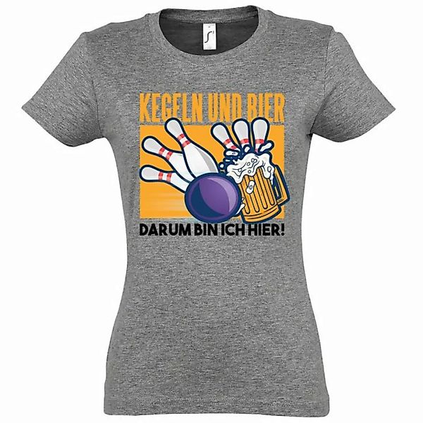 Youth Designz T-Shirt "Kegeln Und Bier, Darum Bin Ich Hier" Damen T-Shirt m günstig online kaufen