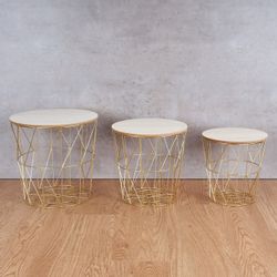 Levandeo® Couchtisch, 3er Set Beistelltisch Metall günstig online kaufen