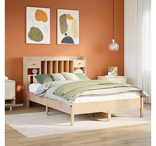 vidaXL Bett, Massivholzbett mit Regal ohne Matratze 140x200 cm Kiefer günstig online kaufen