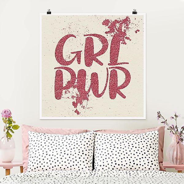 Poster - Quadrat Girl Power günstig online kaufen