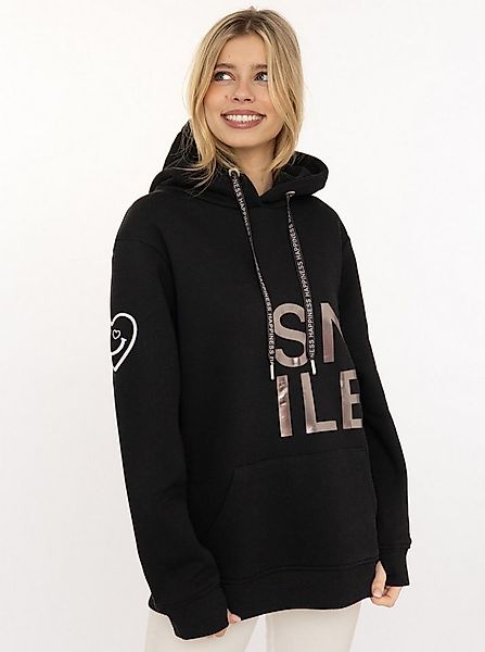 Zwillingsherz Hoodie "Alissa Shiny" glänzender Print, Daumenloch, Kordel, g günstig online kaufen