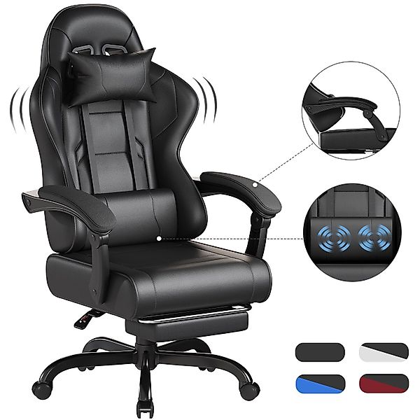 HOMALL Gaming-Stuhl Massage Bürostuhl mit Fußstütze,Kopfstütze günstig online kaufen