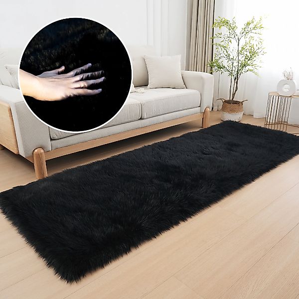 my home Fellteppich "Dena, Hochflor Teppiche" rechteckig 60 mm Höhe Kunstfe günstig online kaufen