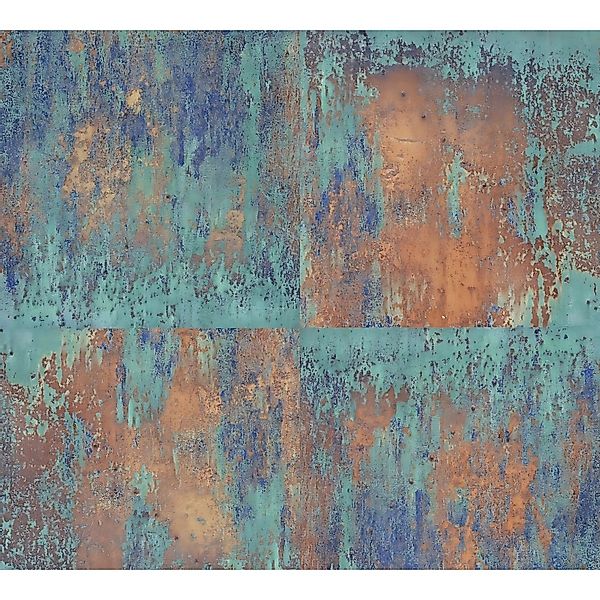 PROFHOME 361181-GU Retro Tapete Abstrakt Matt Blau Braun 0,53 m x 10,05 m 5 günstig online kaufen