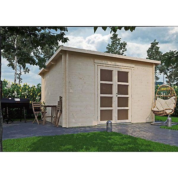 Fjordholz Gartenhaus Modell Max 44 G Ganzglas-Tür Unbehandelt günstig online kaufen