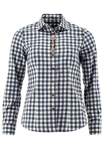OS Trachten Trachtenbluse Tinati Tailliert, Haifischkragen, 1/1-Arm, Edelwe günstig online kaufen