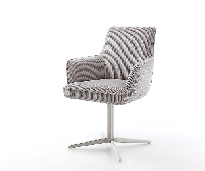 Drehstuhl Heira-Flex mit Armlehnen Materialmix Schlamm Fußkreuz Schwarz 360 günstig online kaufen