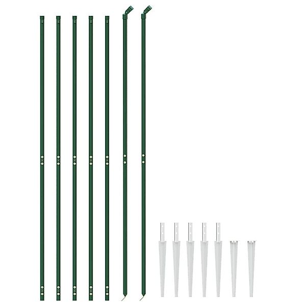 vidaXL Gartenzaun Maschendrahtzaun mit Bodenhülsen Grün günstig online kaufen