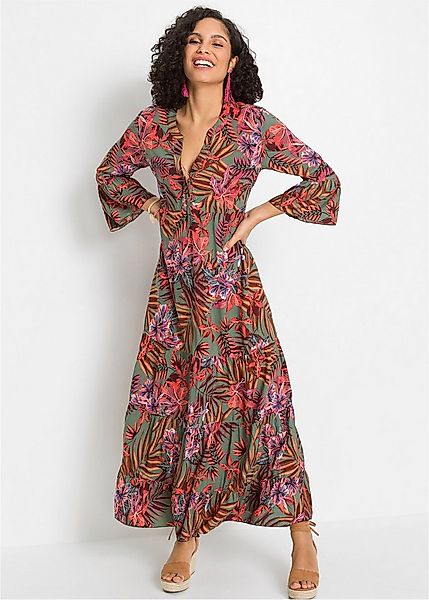 bonprix Maxikleid für Frühling und Sommer, aus Viskose, A-Linien-Passform günstig online kaufen
