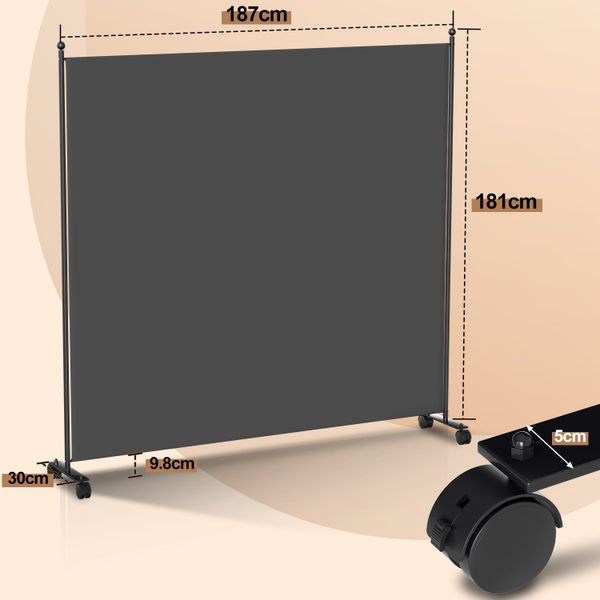 Clanmacy Paravent Raumteiler auf Rollen Sichtschutz günstig online kaufen