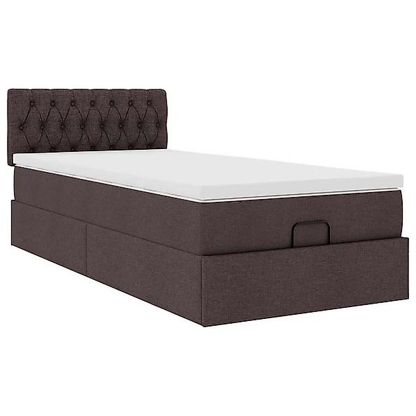 vidaXL Bett Ottoman-Bett mit Matratze Dunkelbraun 80x200 cm Stoff günstig online kaufen