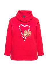 Ulla Popken Sweatshirt Sweatshirt Zuckerstangen Stehkragen günstig online kaufen