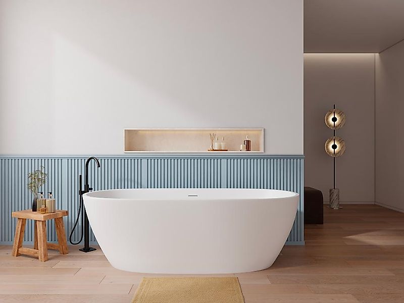 Freistehende Badewanne - 217 l - Acryl - 180 x 75 x 57 cm - Weiß - SAROFA günstig online kaufen