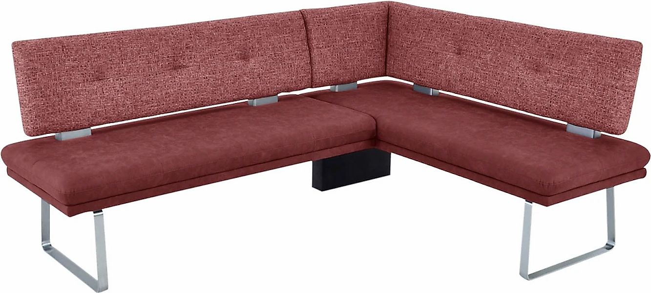K+W Komfort & Wohnen Eckbank "Giacomo II" Flachstahlkufe in edelstahlfarbig günstig online kaufen