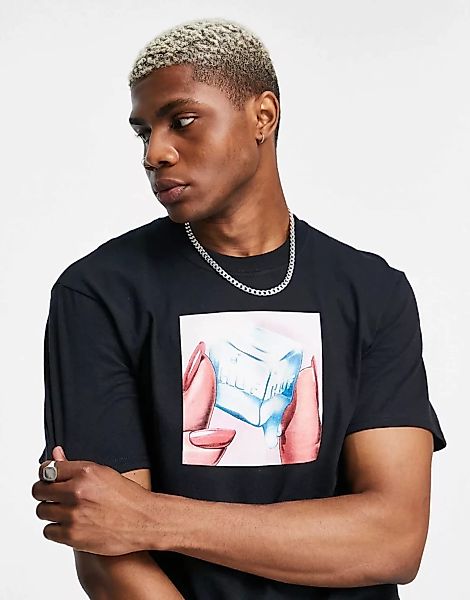 HUF – T-Shirt mit Eis-Print in Schwarz günstig online kaufen