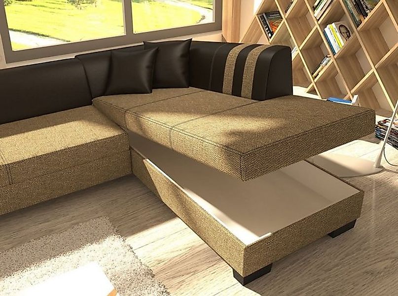 JVmoebel Ecksofa Klassisch Porto II Bettfunktion Couch Textil Sofas Schlaf günstig online kaufen