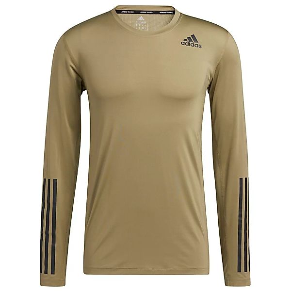Adidas Tech-fit Ft 3 Stripes Langarm-t-shirt XS Orbit Green günstig online kaufen
