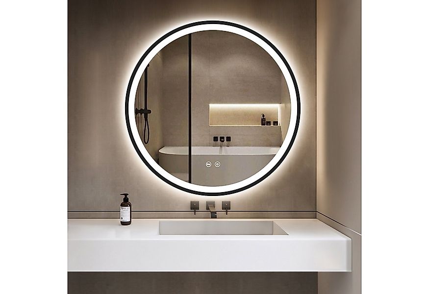 GIMBELEN Badspiegel LED-Badezimmer-Spiegel, dimmbar, Runder LED-Badezimmers günstig online kaufen