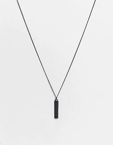 ASOS DESIGN – Schmale Halskette in Schwarz mit kleinem Stabanhänger günstig online kaufen