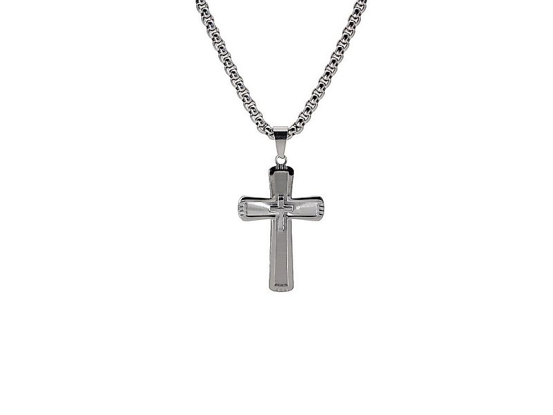 ELLAWIL Edelstahlketten-Set Kreuzkette Kette mit Jesus Kreuz Anhänger Halsk günstig online kaufen