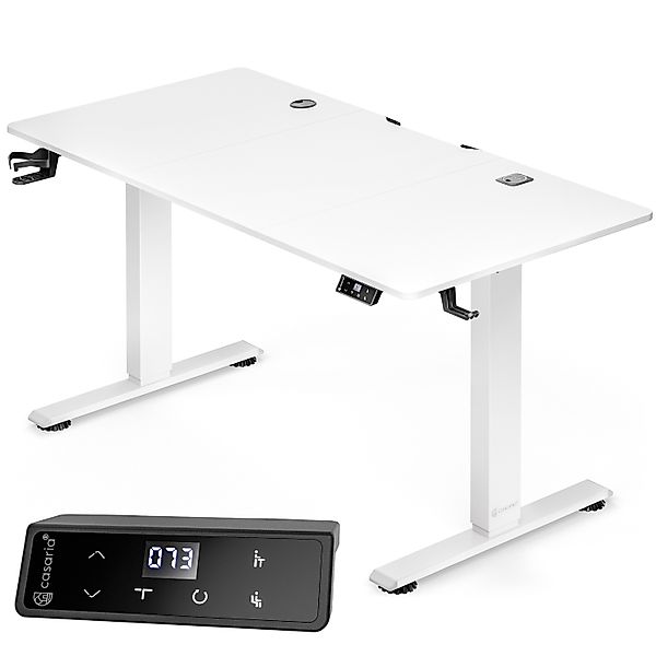 Höhenverstellbarer Schreibtisch Weiß 140x60x72-117cm günstig online kaufen