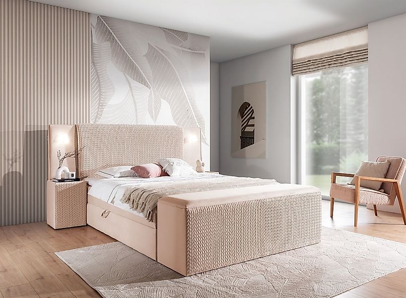 Fun Möbel Boxbett Bett MARTEN Überlänge in Stoff Magic Velvet Set.4 (inkl. günstig online kaufen
