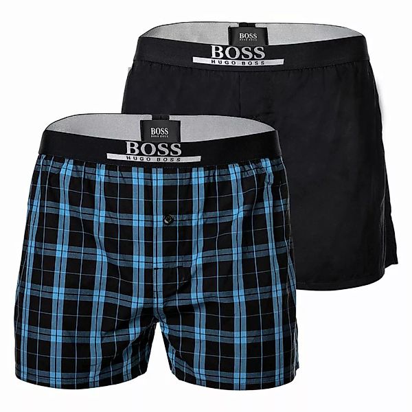 HUGO BOSS Herren Boxer Shorts, 2er Pack - Woven Boxer EW, Logobund, Karo, u günstig online kaufen