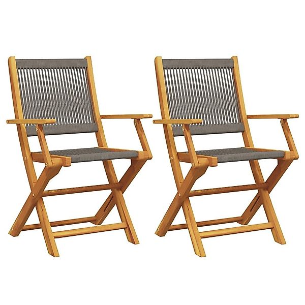vidaXL Gartenstuhl Gartenstühle 2 Stk. Grau günstig online kaufen