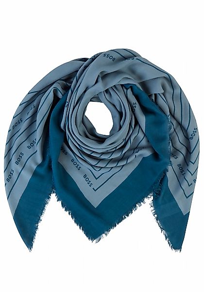 BOSS Schal Laik 120*120, mit BOSS-Logoschriftzügen, rundum kleine Fransen günstig online kaufen