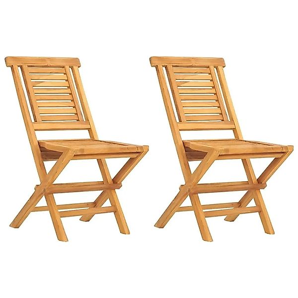 vidaXL Gartenstühle 2 Stk Klappbar 47x63x90 cm Massivholz Teak 362755 günstig online kaufen